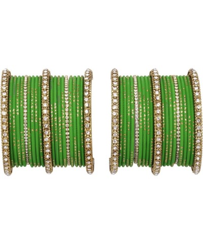 Ratna Traditional Gold Tone Antique Bangle Set Women Wedding Wear Indian Bollywood 40 Pcs Bangles Bracelet Pair Jewelry Green...