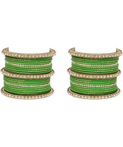 Ratna Traditional Gold Tone Antique Bangle Set Women Wedding Wear Indian Bollywood 40 Pcs Bangles Bracelet Pair Jewelry Green...