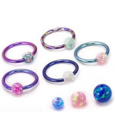 Opal Captive Bead - Price Per 1-5mm ~ 3/16" - Blue/Green (OP13) $6.23 Body Jewelry