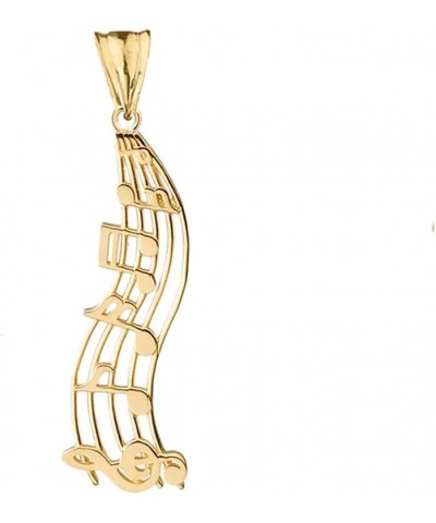 Fine Vertical Musical Notes Charm Pendant in 10k Yellow Gold $60.00 Necklaces