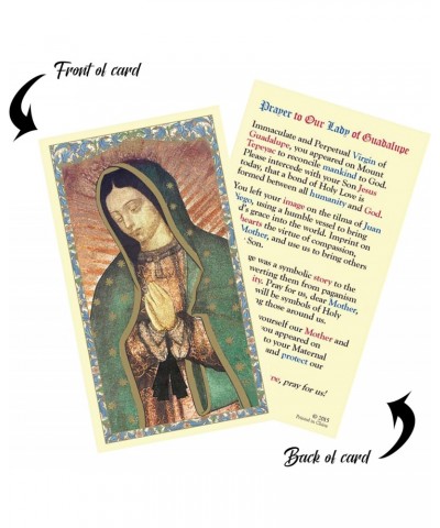 Virgin Mary Bracelet with Our Lady Of Guadalupe Prayer Card, The Lord's Prayer | Black Wood Our Lady Of Guadalupe Bracelet wi...