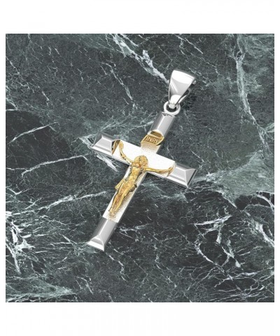 Ladies 32mm 925 Sterling Silver High Polished Crucifix Cross Pendant Necklace, 18in to 24in 18in 2.3mm Curb Chain $38.25 Neck...