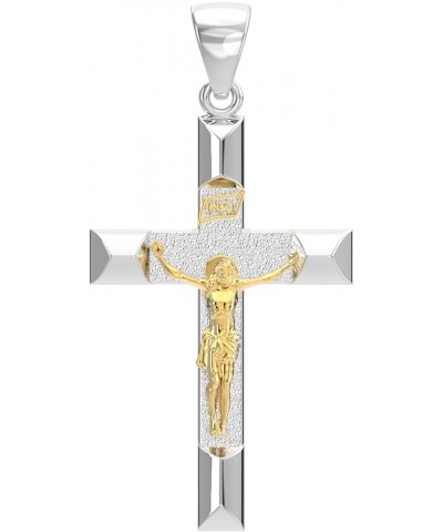 Ladies 32mm 925 Sterling Silver High Polished Crucifix Cross Pendant Necklace, 18in to 24in 18in 2.3mm Curb Chain $38.25 Neck...