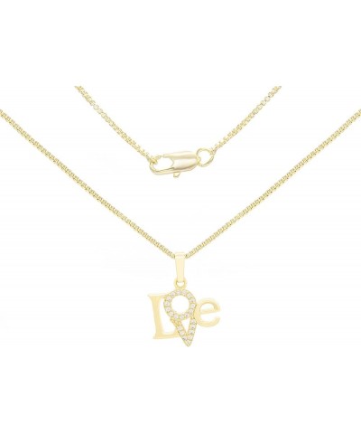 BEBERLINI Lock Love Pendant 14K Gold Filled Box Rope Cuban Link Necklace CZ Charm Set Lobster Clasp Cubic Zirconia Fashion Je...