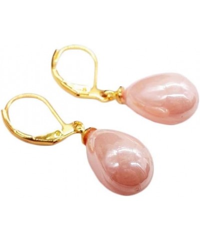 Alloy Resin Water-drop Pendant Dangle Hoop Earrings Sweet Girls Simple Jewelry Gift for Her Pink $5.40 Earrings