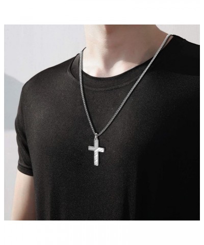 American Flag Cross Pendant Necklace Silver $14.10 Necklaces