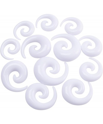 12PCS 00G-13/16 10mm-20mm Acrylic Big Gauges Kit Spirals Horseshoes Tapers Ear Stretching Tunnels Plugs Tapers Expander White...