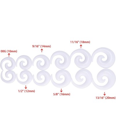 12PCS 00G-13/16 10mm-20mm Acrylic Big Gauges Kit Spirals Horseshoes Tapers Ear Stretching Tunnels Plugs Tapers Expander White...