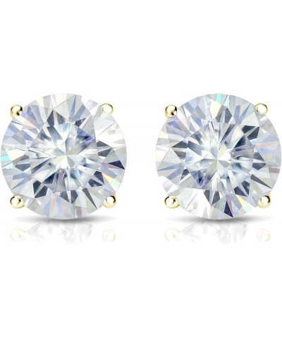 1 to 7 Carat Moissanite Round Stud Earrings in 14k Gold (J-K, cttw) 4-Prong Basket Screw Back Yellow Gold 5.0 carats $481.74 ...