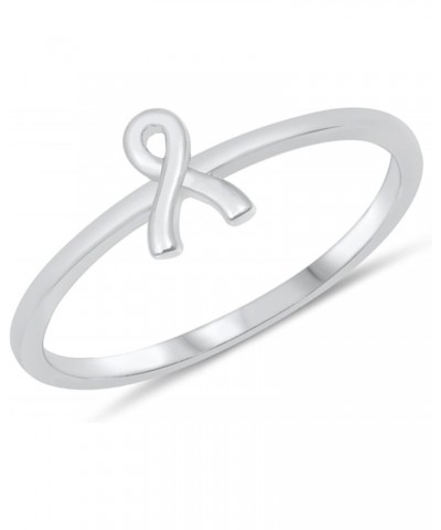 925 Sterling Silver Breast Cancer Ribbon Ring Sizes 4-10 $10.61 Rings