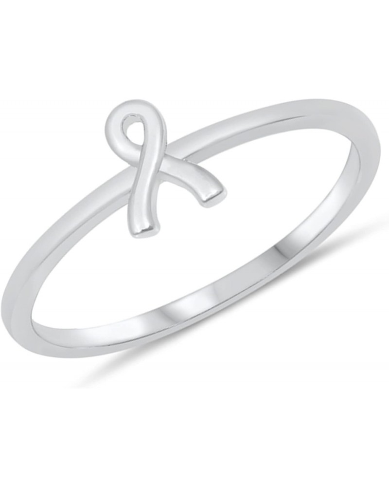 925 Sterling Silver Breast Cancer Ribbon Ring Sizes 4-10 $10.61 Rings