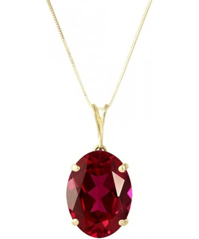 7.7 ct 14k Solid Gold Necklace Oval-shaped Ruby Pendant 24.0 Inches $315.24 Necklaces