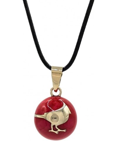 Red Cardinal Angel Caller Chime Necklace, Harmony Ball, Fairy Bell Jewelry, Handcrafted 20" Black Cord with Silver Clasp $24....