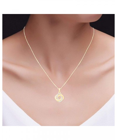 Natural Diamond Accent Love Knot Pendant Necklace In 14K Gold Over Sterling Silver With 18" Rope Chain yellow-gold-plated-sil...