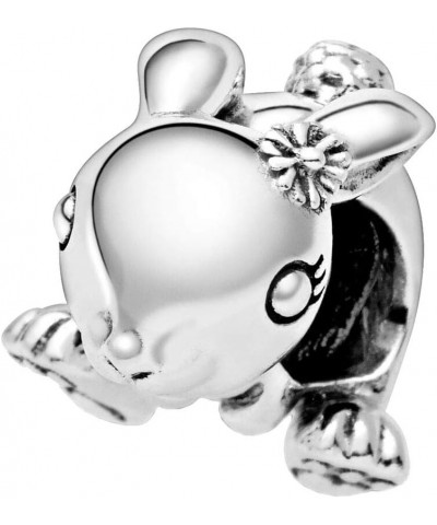 Nini The Rabbit Charm Sterling Silver Cute Bunny Bead fit European Bracelets Lucky Animal $11.22 Bracelets