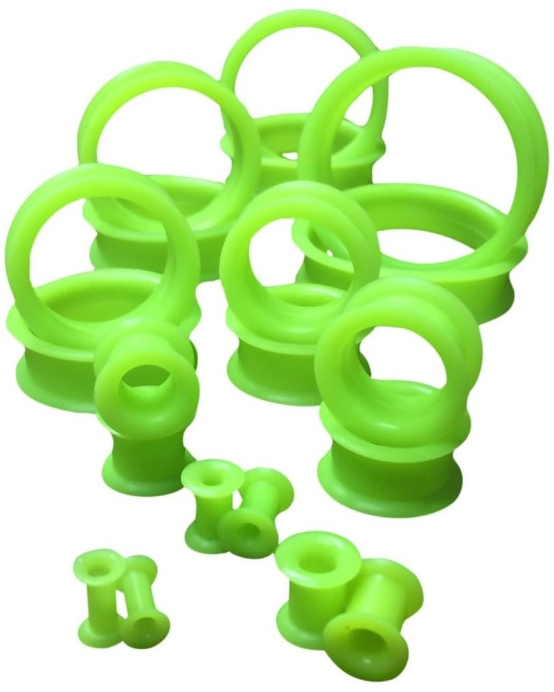 PAIR of Green Soft Silicone Ear Tunnels Plugs - up to size 50mm! 1&1/2" (38mm) $9.54 Body Jewelry