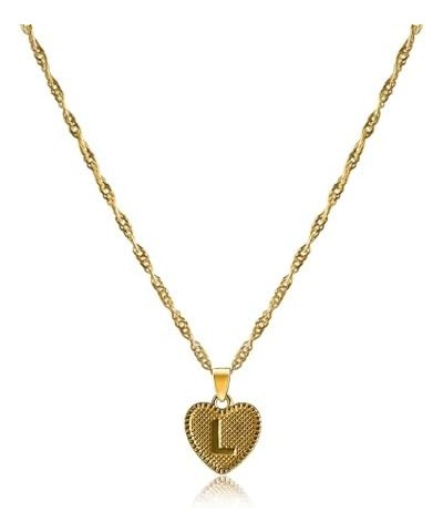 Heart Initial Necklace for Women,14K Gold Plated Necklace Pendant Personalized Name Necklace for Women A-Z Monogram Letter Ne...