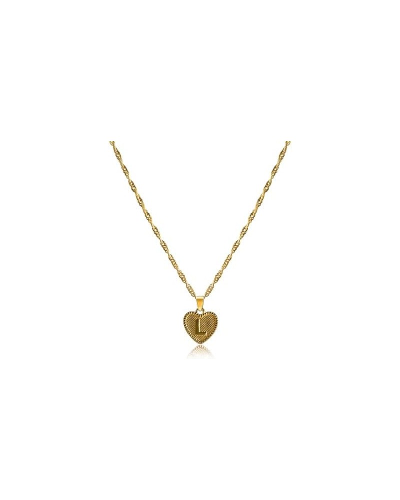 Heart Initial Necklace for Women,14K Gold Plated Necklace Pendant Personalized Name Necklace for Women A-Z Monogram Letter Ne...