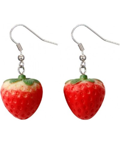 Strawberry Cake Chocolate Dangle Earrings Set Polymer Handmade Simulation Food Drop Earrings Cute Unique Resin Novelty Food E...