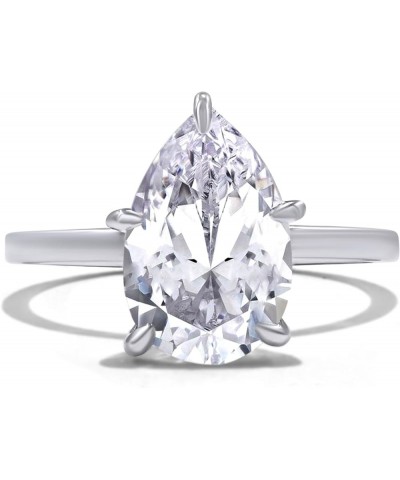 1.00-3.00 Carat, Pear Shape Lab Grown Diamond Prong Set Solitaire Engagement Ring In 10K Solid White Gold (G-H, VS-SI) Fine J...