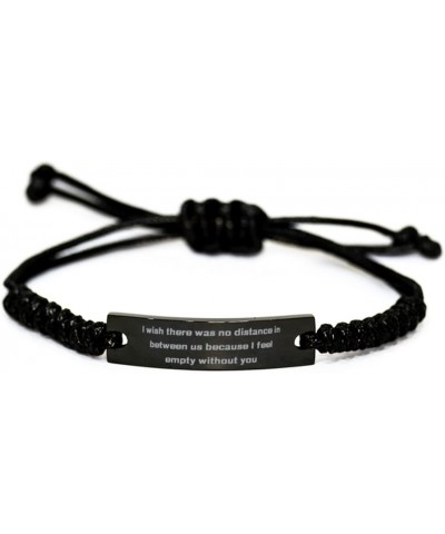 Inappropriate Wife, I Wish There was no Distance in Between us Because I Feel Empty, Gag Black Rope Bracelet for Wife from Hu...