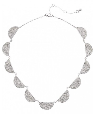 Mod Scallop Pave Necklace Clear One Size $28.04 Necklaces