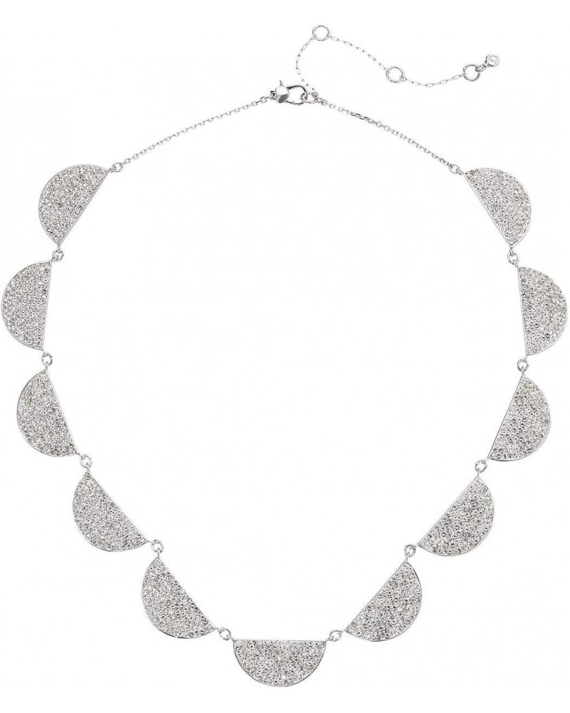 Mod Scallop Pave Necklace Clear One Size $28.04 Necklaces