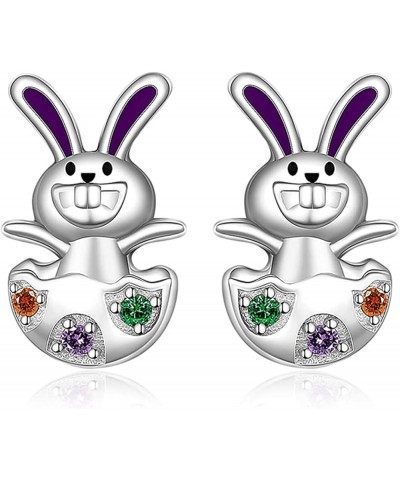 Easter Bunny Earrings Cute Animal Funny Rabbit Earrings 925 Sterling Silver Rabbit Carrot Stud Earrings for Women Girls Kids ...