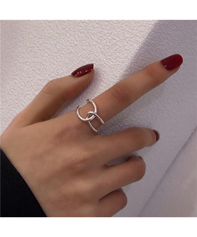 Chunky Gold Rings for Women Adjustable Silver Bold Thick Rings Gold Statement Rings Open Dome Ring Chunky Silver Rings for Wo...