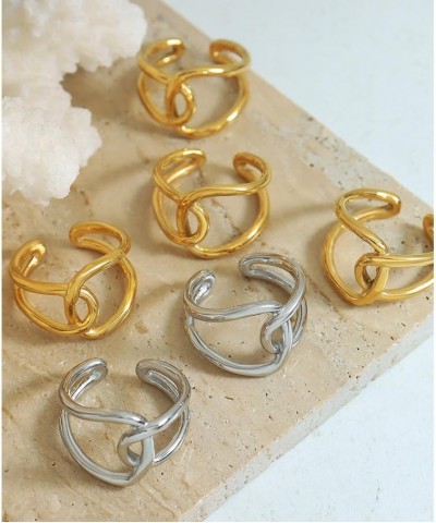 Chunky Gold Rings for Women Adjustable Silver Bold Thick Rings Gold Statement Rings Open Dome Ring Chunky Silver Rings for Wo...