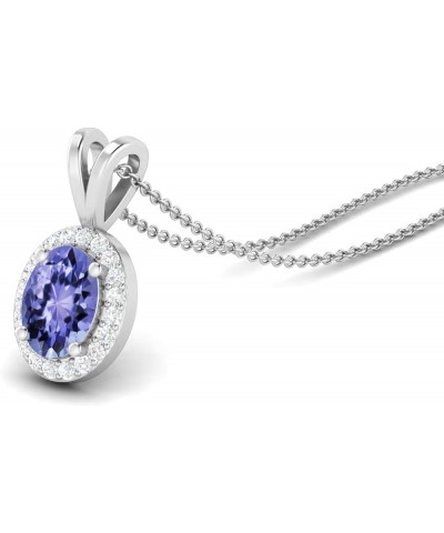 925 Sterling Silver Forever Classic 8X6 MM Oval Shape Multi Gemstone Solitaire Pendant Necklace Tanzanite $30.73 Necklaces