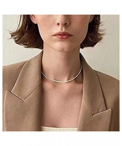 Pearl Necklace Dainty Choker Baroque Cultured Strands Tiny Chain Handmade Vintage Jewelry for Women Girls $7.39 Necklaces