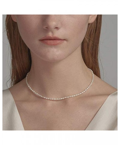 Pearl Necklace Dainty Choker Baroque Cultured Strands Tiny Chain Handmade Vintage Jewelry for Women Girls $7.39 Necklaces