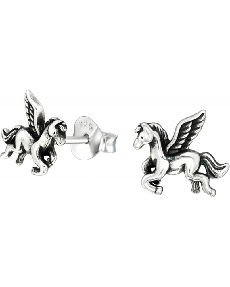 Pegasus .925 Sterling-Silver Very Very Tiny Stud Earrings, Multiple Piercing, for Cartilage, Helix, 2nd Ear Piercing (Nickel ...