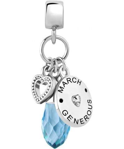 December Birthday Heart Love Simulated Birthstone Charms for Bracelets March $6.76 Bracelets