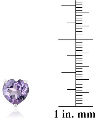 Sterling Silver Genuine, Created or Simulated Birthstone Gemstone 7mm Heart Stud Earrings February-Amethyst $16.80 Earrings