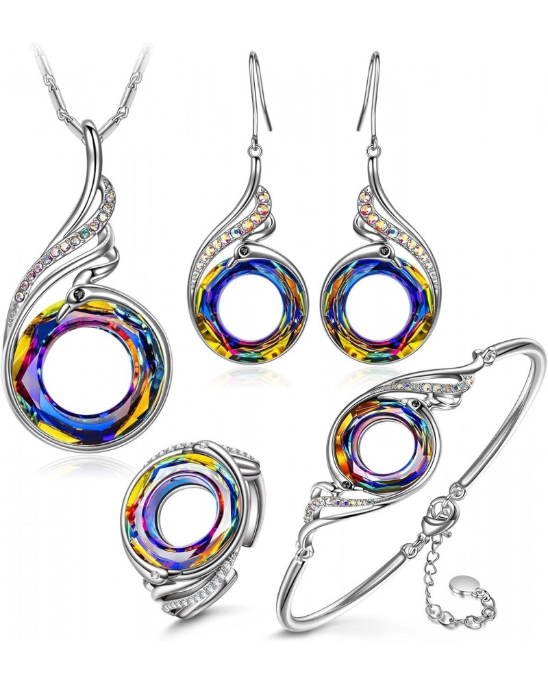 ♥ Rise From the Ashes Phoenix Necklace Earrings Bracelet & Ring Set, Symbol of Luck and Renewal $53.64 Jewelry Sets