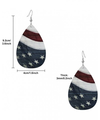 Cool Leopard Print Faux Leather Earrings For Women Girls Lightweight Teardrop Dangle Earrings Gift Americana Flag Art $6.88 E...