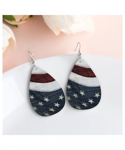 Cool Leopard Print Faux Leather Earrings For Women Girls Lightweight Teardrop Dangle Earrings Gift Americana Flag Art $6.88 E...