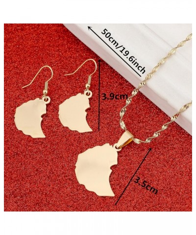 BR Gold Jewelry Ethiopian Map Pendant Earrings Necklaces For Women Map of Ethiopia Pendant Earrings Set $8.75 Jewelry Sets