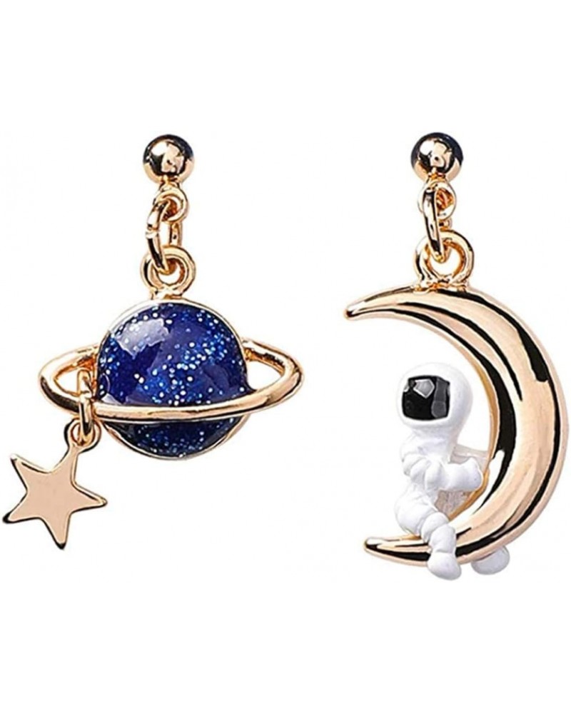 Astronaut Earrings Star Ball Earrings Asymmetrical Earrings for Female $6.27 Earrings