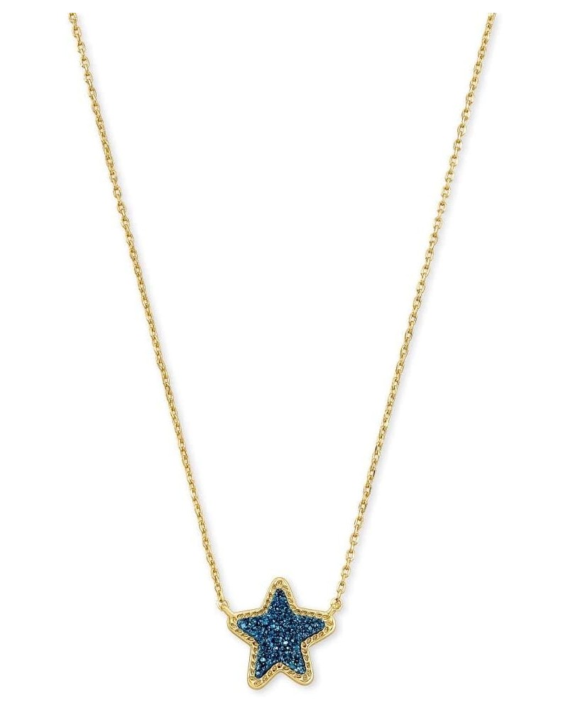 Jae Star Short Pendant Necklace, Fashion Jewelry for Women GOLD - BLUE DRUSY $34.00 Necklaces