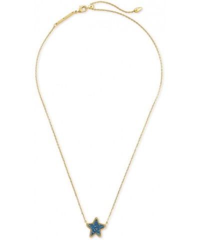 Jae Star Short Pendant Necklace, Fashion Jewelry for Women GOLD - BLUE DRUSY $34.00 Necklaces