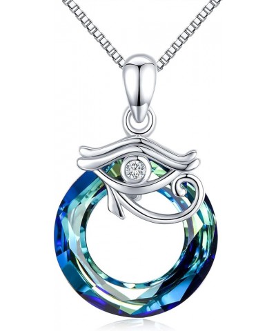 Evil Eye Necklace S925 Sterling Silver Evil Eye Jewelry for Mother's Day Gift Crystal Pendant Gift for Womens Girls Blue $22....