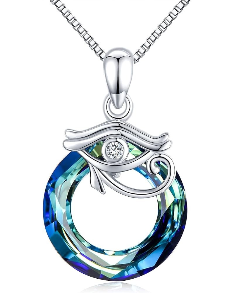 Evil Eye Necklace S925 Sterling Silver Evil Eye Jewelry for Mother's Day Gift Crystal Pendant Gift for Womens Girls Blue $22....