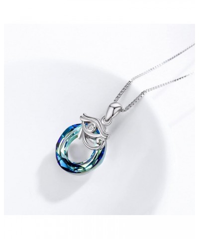 Evil Eye Necklace S925 Sterling Silver Evil Eye Jewelry for Mother's Day Gift Crystal Pendant Gift for Womens Girls Blue $22....