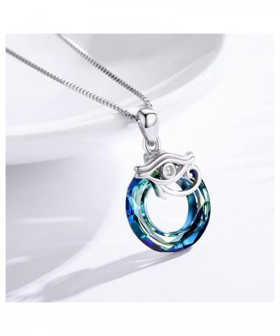 Evil Eye Necklace S925 Sterling Silver Evil Eye Jewelry for Mother's Day Gift Crystal Pendant Gift for Womens Girls Blue $22....