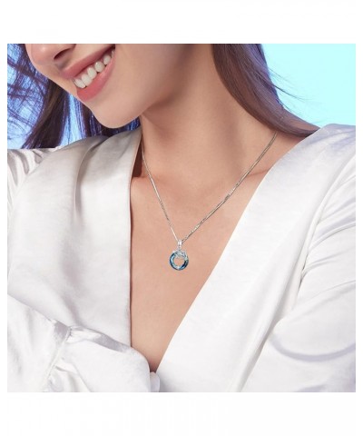 Evil Eye Necklace S925 Sterling Silver Evil Eye Jewelry for Mother's Day Gift Crystal Pendant Gift for Womens Girls Blue $22....