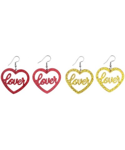 Love heart Earrings lover Acrylic Shiny glitter Drop Dangle Earrings for Women girls Concert Valentine's Day Mother's Day fas...