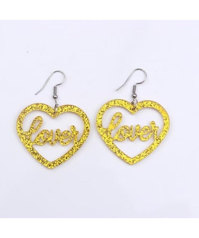 Love heart Earrings lover Acrylic Shiny glitter Drop Dangle Earrings for Women girls Concert Valentine's Day Mother's Day fas...